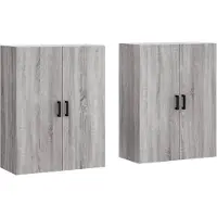 vidaXL Hangkasten 2 st 69,5x34x90 cm grijs sonoma eikenkleurig