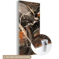 MuchoWow Glasschilderij 60x120 cm - Schilderij acrylglas - Verf - Design - Abstract - Foto op glas - Schilderijen