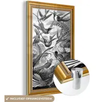 MuchoWow Glasschilderij 120x180 cm - Schilderij acrylglas - Kunstwerk - Schilder - Lijsten - Goud - Foto op glas - Schilderijen