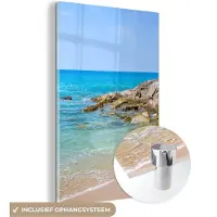 MuchoWow Glasschilderij 100x150 cm - Schilderij acrylglas - Strand - Zee - Tropisch - Zomer - Foto op glas - Schilderijen
