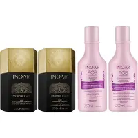 INOAR Moroccan Kit & Pos vooruitgang Duo Shampoo en Conditioner voor rechtgebogen Hair - 250 ml x 2