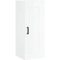 vidaXL Wandkast 34,5x34x90 cm bewerkt hout hoogglans wit