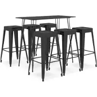 vidaXL 7-delige Barset zwart