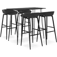 vidaXL 5-delige Barset zwart