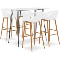 vidaXL 5-delige Barset wit