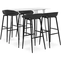 vidaXL 5-delig barkrukset, wit en zwart