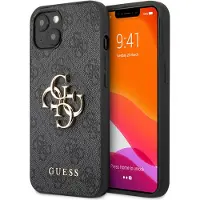 GUESS 4G Metal Logo Backcover voor de Apple iPhone 13 - Grijs