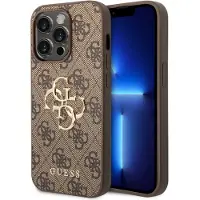 GUESS 4G Metal Logo Backcover voor de Apple iPhone 14 Pro Max - Bruin