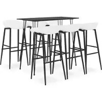 vidaXL 7-delige Barset zwart en wit