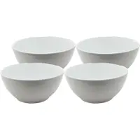 Svenska Living Kommetjes/schaaltjes - 8x - dessert/ontbijt/soep - Aardewerk - D18 x 8 cm - wit