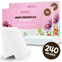Mr. Green Mind Wasstrips ECO 240 Wasbeurten bloemig Flower Forest Milieuvriendelijke Wasmiddeldoekjes Wasvellen Wasmiddel Voordeelverpakking incl. wasverzachter