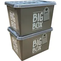 Sunware Q-Line Opbergbox - Opbergdoos afsluitbaar en stapelbaar - Big Box - 22 Liter - Grijs/Transparant - Kunststof - 2 Stuks