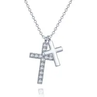 LGT JWLS Dames ketting met kruis en zirkonia Zilverkleurig