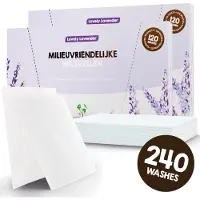 Mr. Green Mind Wasstrips ECO 240 Wasbeurten lavendel Lovely lavender Wasmiddel Milieuvriendelijke Wasstrips Wasmiddel Voordeelverpakking incl. wasverzachter