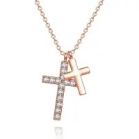 LGT JWLS Dames ketting met kruis en zirkonia Rose