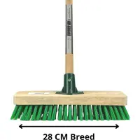 Synx Tools Mosbezem 28 cm - schrobbezem - schrobborstel - Incl. bezemsteel 150 cm