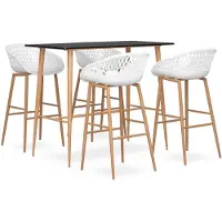 vidaXL 5-delig barset, zwart en wit