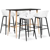 vidaXL 5-delige Barset zwart en wit
