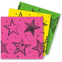 Folat 60x felgekleurde feest servetten 33 x 33 cm kinderverjaardag - Feestservetten