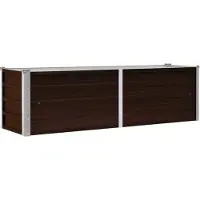 vidaXL Plantenbak verhoogd 160x40x45 cm gegalvaniseerd staal bruin