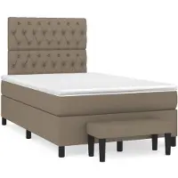 vidaXL Boxspring met matras stof taupe 120x200 cm