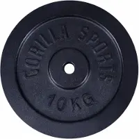 Gorilla Sports Halterschijf 10 kg gietijzer zwart