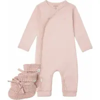 Noppies - Cadeausetje - Newborn - Cadeaudoosje met Kledingset - Kraamcadeau - Babyshower - 2delig - Boxpak Nevis - Slofjes Nelson - Rose Smoke - Maat 56