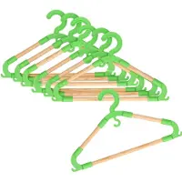 Storage solutions kledinghangers voor kinderen - 18x - kunststof/hout - groen - Sterke kwaliteit