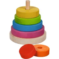 Goki Evolution: STAPELTOREN H13xdiam.11cm, 7-delig, hout, 2+
