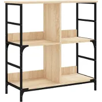 vidaXL Boekenrek 78,5x33x82 cm bewerkt hout en ijzer sonoma eikenkleur