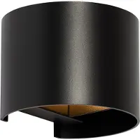 QAZQA Moderne Wandlamp Zwart met Rond Lichteffect - Edwin