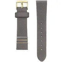 CO88 Collection 8CS-10010 Leren Horlogeband - 18mm Aanzet - Gesp - 20cm Totaal lengte - Grijs - Staal Goudkleurig