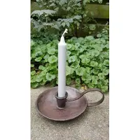 Thasth Design Set van 2 kandelaars met oor - Gietijzer - Roestbruin - Ø 15 cm
