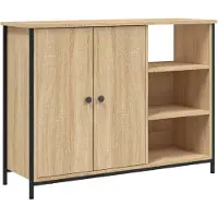 vidaXL Dressoir 100x33x75 cm bewerkt hout sonoma eikenkleurig