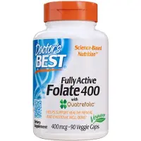 Doctors Best - Volledig Actief Foliumzuur 400 met Quatrefolic, 400 mcg - 90 Vegetarische Capsules