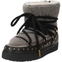 INUIKII Boots 'CURLY ROCK' donkerbruin / taupe / zwart