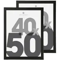 Atmosphera fotolijst zwart kunststof/glas 40 x 50 cm - 2 stuks - Fotolijsten