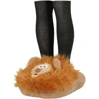 Apollo Grote voetenwarmer slof Leeuw one size 30 x 27 cm - Voetenwarmers