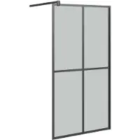 vidaXL Inloopdouchescherm 100x195 cm donker gehard glas