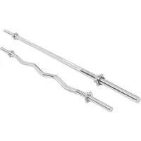 Gorilla Sports Voordeelset halterstangen (lange halter en EZ curl stang, schroefsluiting)
