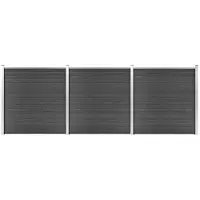 vidaXL Schuttingpanelenset 526x186 cm HKC zwart