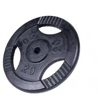 Gorilla Sports Halterschijf 20 kg gripper gietijzer zwart