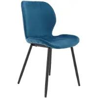 Dimehouse Set van 4 velvet eetkamerstoelen Shawn blauw