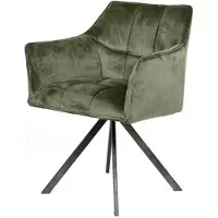 Dimehouse Set van 2 eetkamerstoelen Suze velvet groen