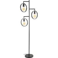 Zijlstra Vloerlamp Rings, zwart, Woon-/ Eetkamer, metaal, vloerlamp