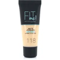 Maybelline Fit Me Matte & Poreless Foundation - 118 Nude - 3 Stuks - Voordeelverpakking