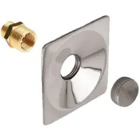 Bonfix Gevelplaat messing verchr. vierkant compleet