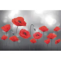 Fotobehang - Bloemen - Natuur - Planten - Rood - Vliesbehang - 150x100cm (lxb)