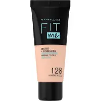Maybelline Fit Me Matte & Poreless Foundation 128 Warm Nude - 3 Stuks - Voordeelverpakking