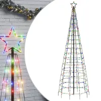 vidaXL LED-kerstboom met spikes 570 LEDs kleurrijk 300 cm